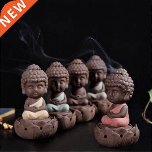 Backflow Incense Burner Ceramic Little Monk Stick Incense
