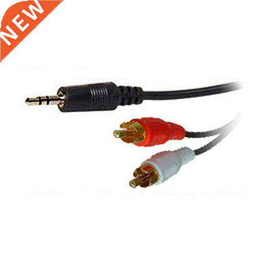 Black 3.5mm Male Jack to 2 x Left and Right RCA Phono Cable