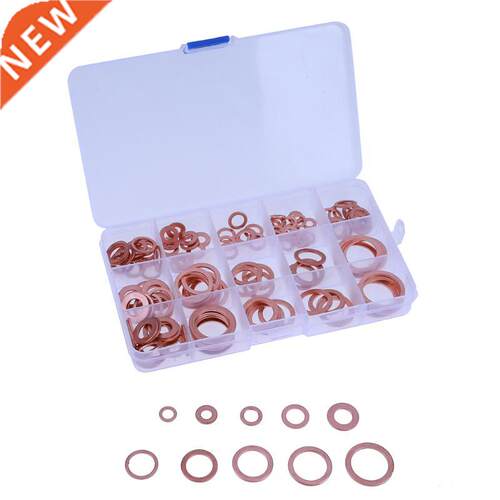 150pcs 15 Sizes Metric Copper Washer Gasket Set Flat Ring Wa