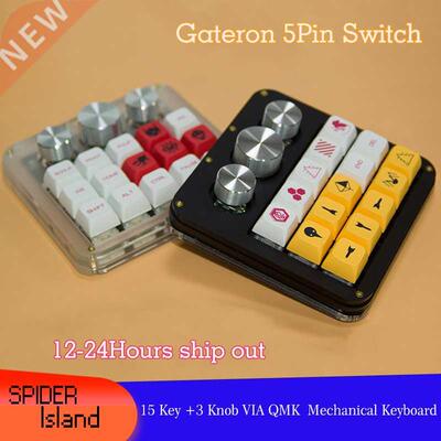 Macro Keyboard Knob 15Key + 3 Knob Mechanical Keyboard Hot s