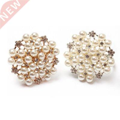 New 12 Pack Pearls Napkin Rings,Delicate Alloy Napkin