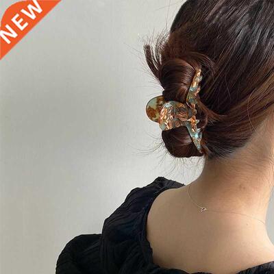 Korean elegant and exquisite mint green brown floral hair in