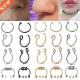 Hoop Clip Steel Rings Septum Ring Nose Fake Stainless 1Pc