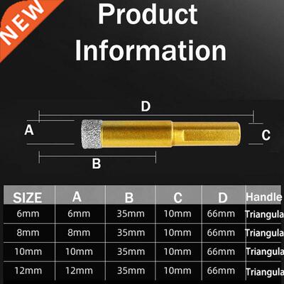 6-12mm Dry Diamond Drill Core Bits Ceramic Glass Marble Tile