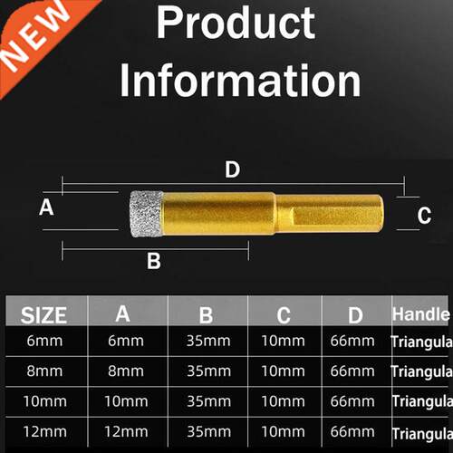 6-12mm Dry Diamond Drill Core Bits Ceramic Glass Marble Tile