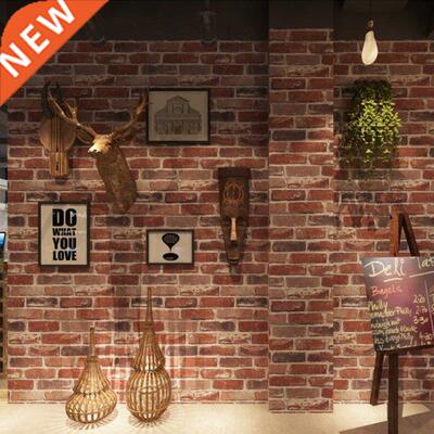 Ruic Vintage 3D Faux Bricks Wallpaper Roll Vinyl PVC Retro