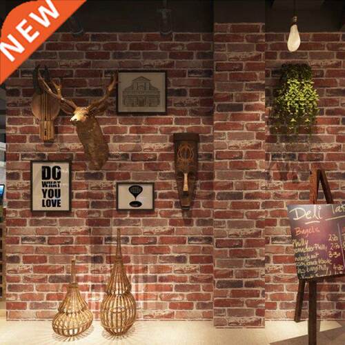 Ruic Vintage 3D Faux Bricks Wallpaper Roll Vinyl PVC Retro