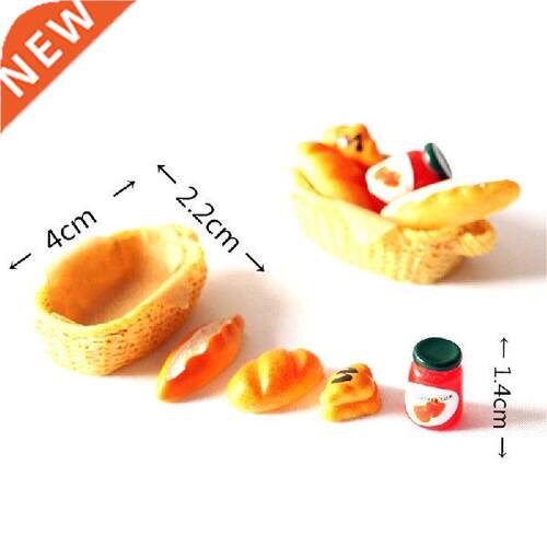 1Set 1:12 Dollhouse Miniature Food Toy jam bread Toast