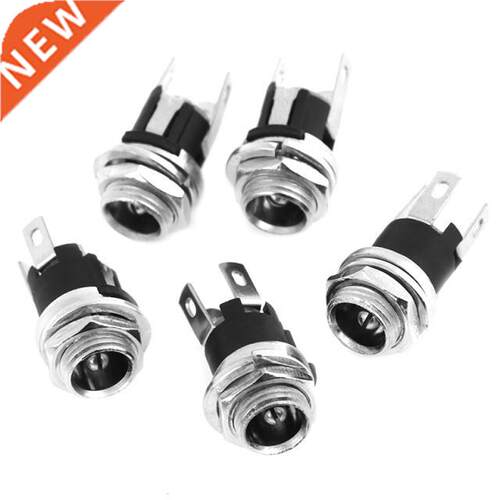 5Pcs DC Power Supply Jack Socket Female Panel Mount Connecto