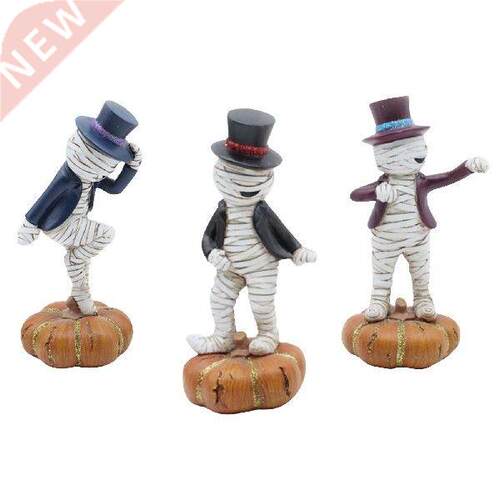 Mummy Figurine Set Halloween Party Decor Novelty Resin