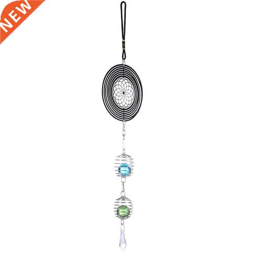 D Metal Hanging Spinner Wind Chime with Spiral Tail Ball