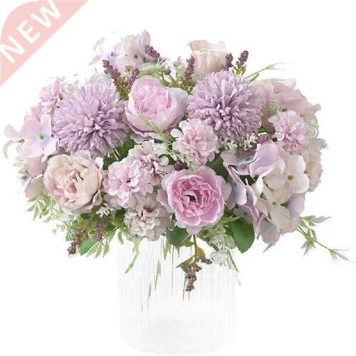 New Artificial Flowers Fake Peony Silk Hydrangea Bouquet