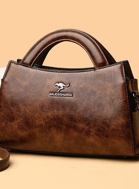 英伦风真皮女包单肩包中年妈妈包百搭手提斜挎包时尚女士包