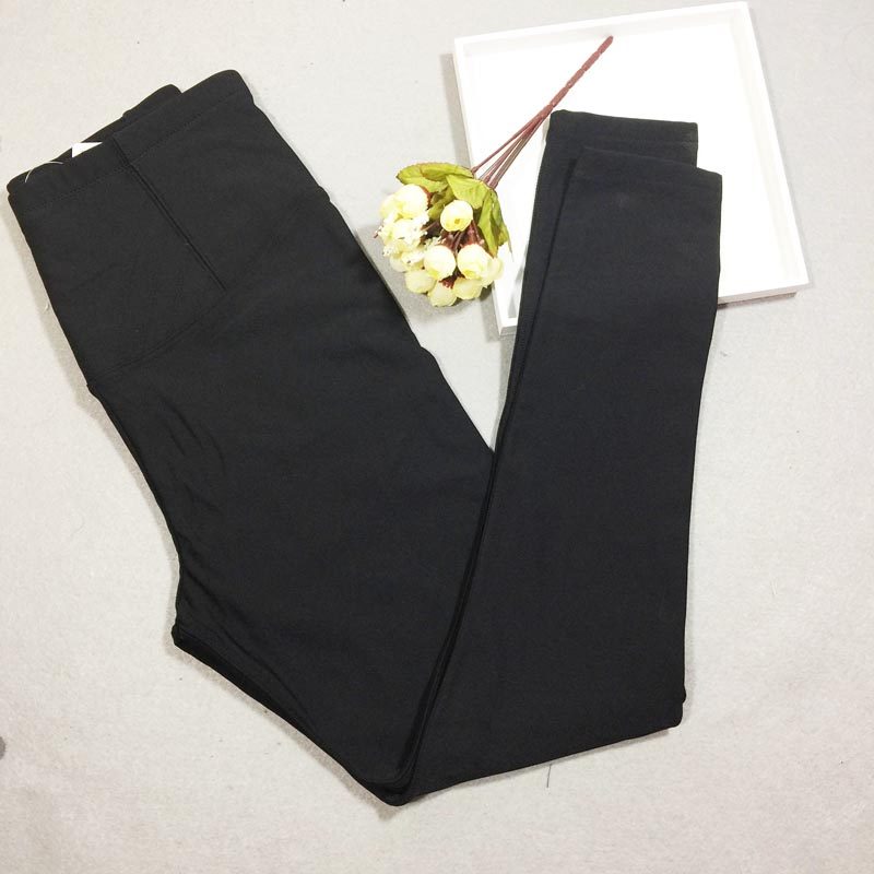 桑扶兰保暖裤女商场款薄款修身打底裤磨毛加绒光面中腰长裤BRH02