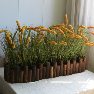 猫尾谷仿真小米谷子装饰植物谷穗样板间桌面插花摆件假花拍摄道具