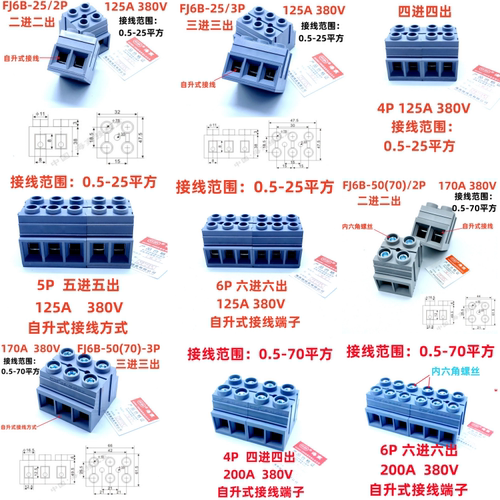 底座自升式接线端子排FJ6B-25/3P