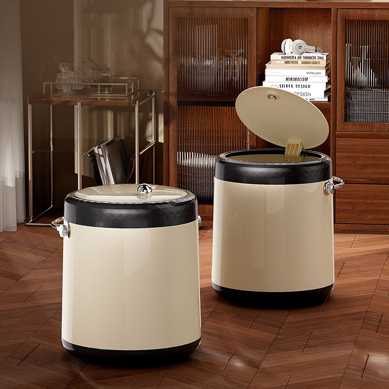 2026新款高档轻奢垃圾桶大容量带盖家用客厅厕所卧室高颜值卫生桶