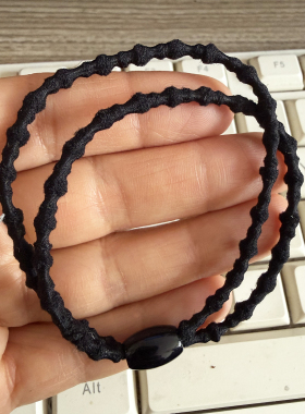 黑色通用基础高弹皮筋扎马尾百搭头绳清仓低价处理发绳经典发圈