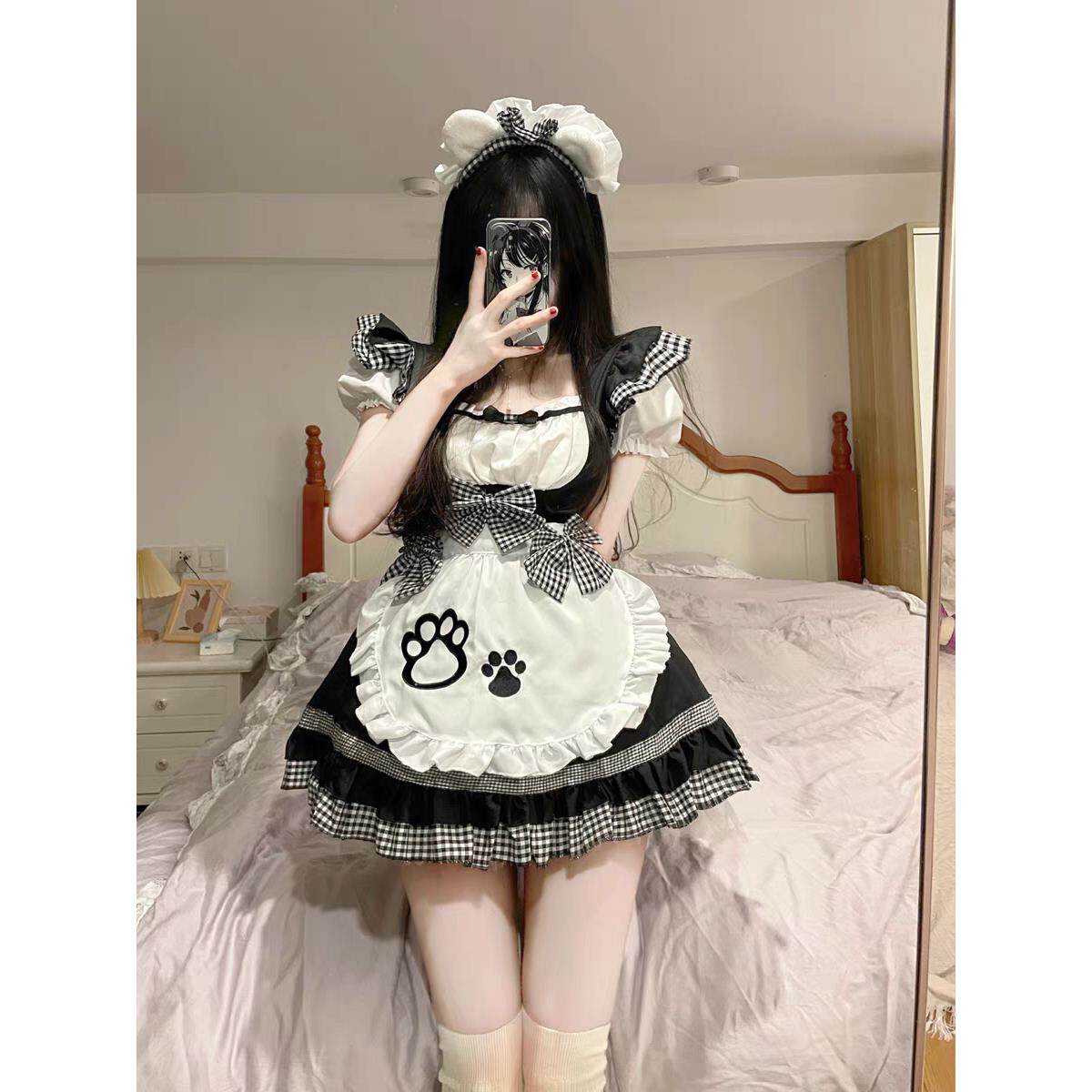 甜美女仆装COSPLAY少萝演出服可爱洛丽塔大码连衣裙子女纯欲直播