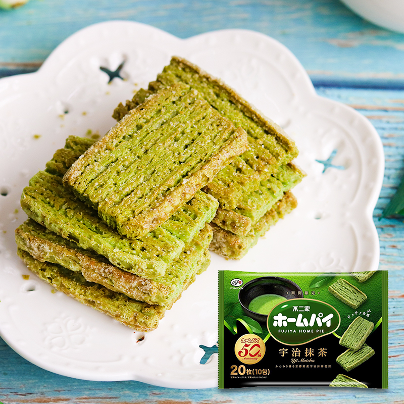 日本进口 不二家小麦京都宇治抹茶味酥性饼干抹茶控网红零食104g
