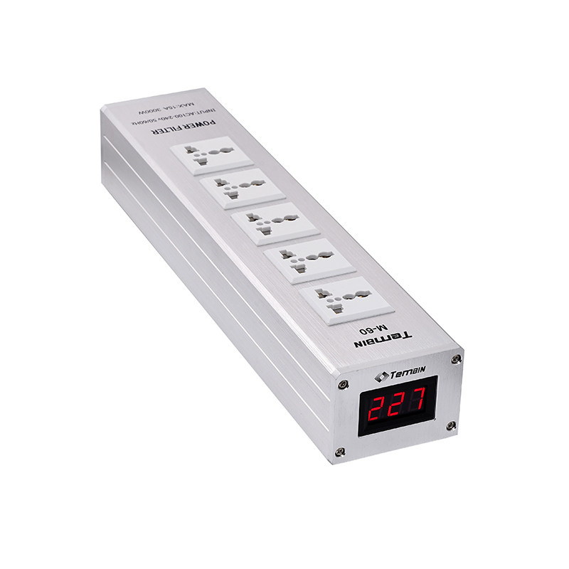 TEMBIN M60电源滤波器防浪涌插座电源净化器电压显示过载保护