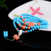 湖北原矿绿松石高瓷蓝项链 高档配饰diy散珠吊坠