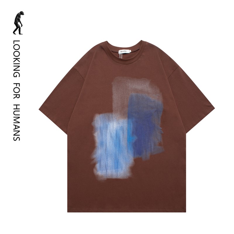 [LOOKING FOR HUMANS] 2024 ORIGINAL DESIGN SENSE ABSTRACT GRADIENT PAINT CASUAL LOOSE COUPLE BF