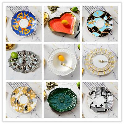各类陶瓷大众不规则欧式浮雕餐盘
