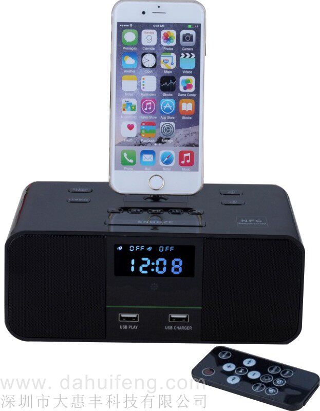 iphone14 13 1211X8 7ipod底座充电蓝牙闹钟音箱收音桌面音响清货