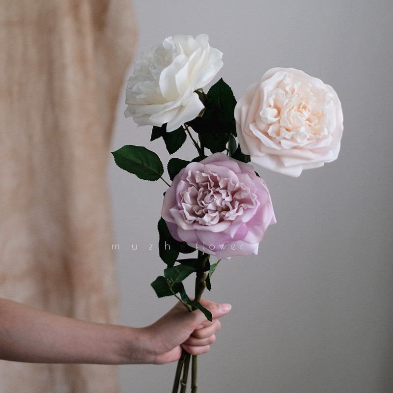 手感保湿荔枝玫瑰花仿真花轻奢高端花艺装饰摆件高级感绢花假花