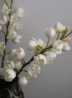 muzhi轻奢高端仿真花白色铃兰假花王兰客厅摆件花艺插花家居装饰