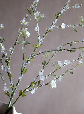 白色雪柳仿真花束轻奢客厅插花