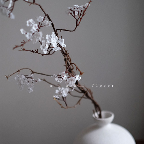 白色小花假花仿真花摆设樱花桃花梨花客厅花艺摆件侘寂风家居装饰