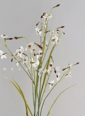 假花仿真花摆设网红高级感轻奢樱花蔺高枝桃花束绢花插花客厅摆放