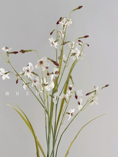 假花仿真花摆设网红高级感轻奢樱花蔺高枝桃花束绢花插花客厅摆放