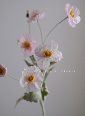 高级感逼真轻奢高端虞美人仿真花假花客厅餐桌插花花束家居饰品