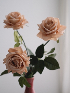 玫瑰花仿真花手感保湿 饰 轻奢高端花束假花绢花客厅摆设花艺插花装