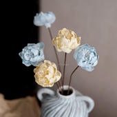 芍药干花花束客厅摆设高级感真花风干天然通草花手工花桌面摆件