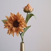 muzhi高级感逼真手感仿真花假花向日葵客厅餐桌装 饰摆件插花