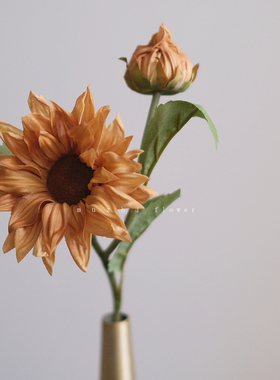 muzhi高级感逼真手感仿真花假花向日葵客厅餐桌装饰摆件插花