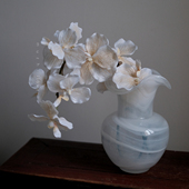 高级感逼真高枝蝴蝶兰万代兰仿真花假花客厅餐桌插花花束家居装 饰