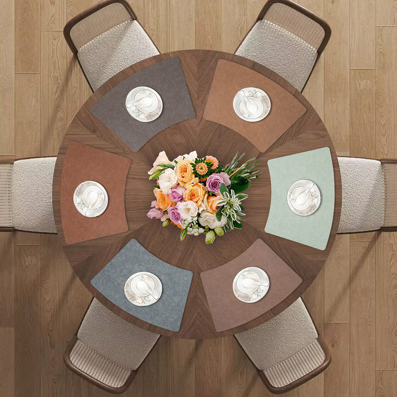 餐垫高级感轻奢圆桌扇形皮革防烫隔热垫家用轻奢防水防油餐桌垫子,餐饮具,餐垫,淘宝优惠券,粉丝福利购,淘宝优惠卷
