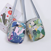 手机包女斜挎包新款 迷你印花包帆布包潮百搭单肩包钥匙包零钱包