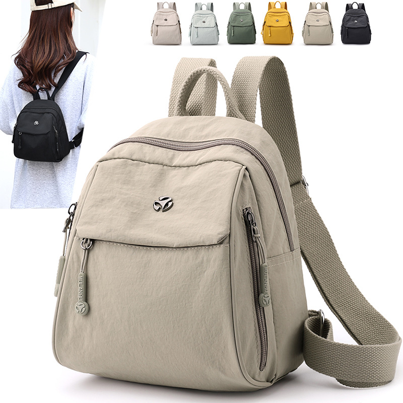 多口袋迷你款时尚百搭女士双肩包妈妈背包轻便贝壳休闲旅行小包包