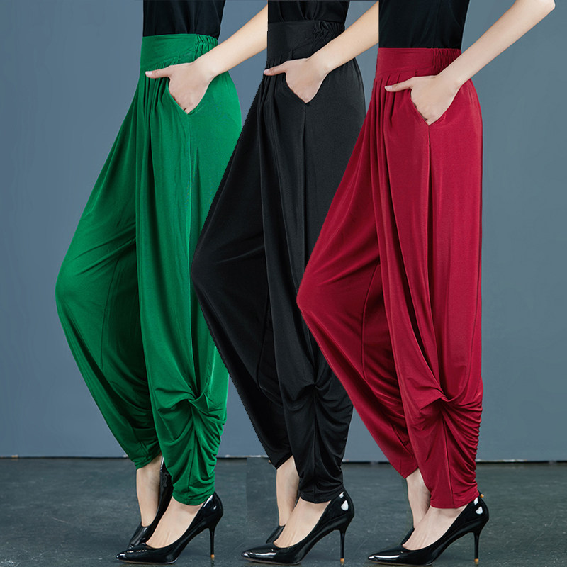 哈伦裤女士2025夏款薄款百搭灯笼松紧阔腿裤广场舞蹈休闲纯色裤子