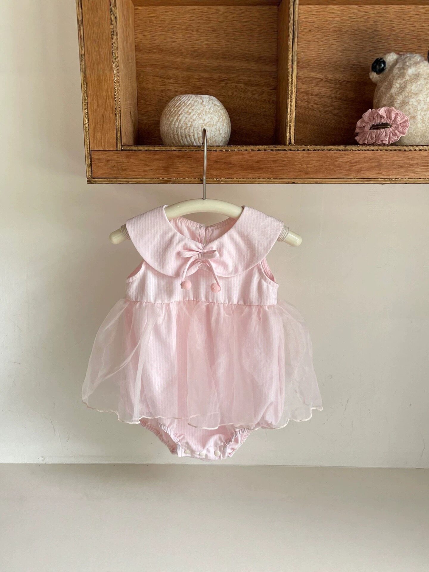 Galakoko婴幼儿网纱夏季女宝洋气蕾丝蝴蝶结公主裙韩版包屁连衣裙