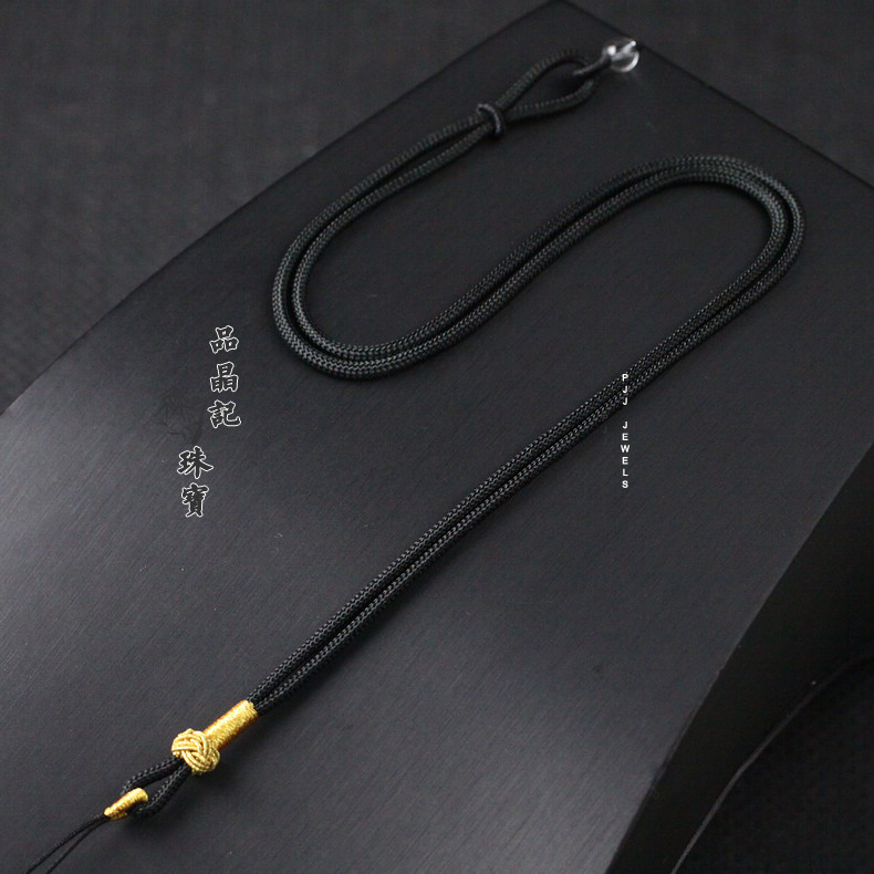 男女款简约手工编织项链吊坠挂件绳蜜蜡黄龙玉大气可调节项坠绳子