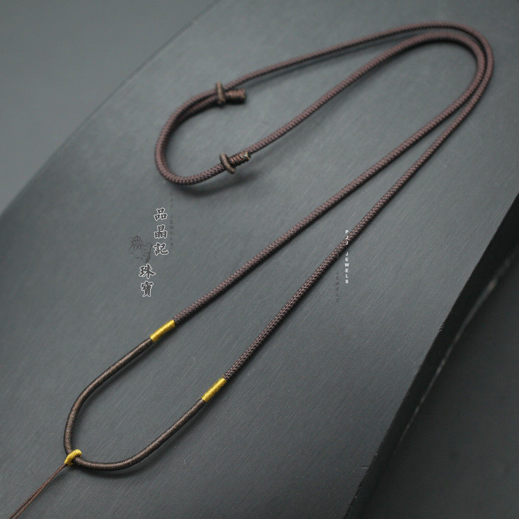 diy手工编织黄金吊坠项链挂脖挂件编绳子调节翡翠玉坠佛牌平安扣