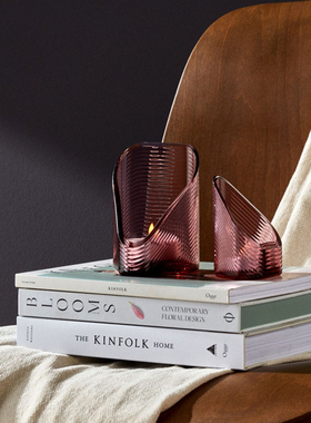 NUDE努德 土耳其进口水晶玻璃粉红色迷你烛台北欧风格样板房摆件