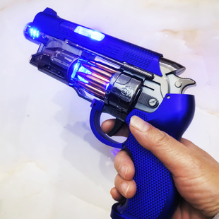 新款声光振动玩具枪小男孩宝宝伸缩震动小手枪1-2-3岁5岁儿童枪